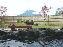 「京極温泉」の露天風呂からの眺め