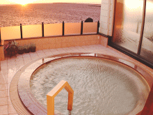 「サロマ湖 鶴雅リゾート」の露天風呂