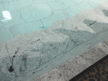 洞爺サンパレスの露天風呂（腰掛け）